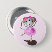 Ballerina Mouse Pink Button Ballett Tänzer (Vorne & Hinten)