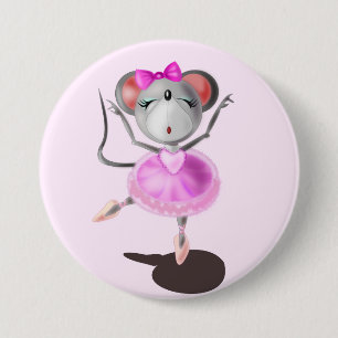 Ballerina Mouse Pink Button Ballett Tänzer