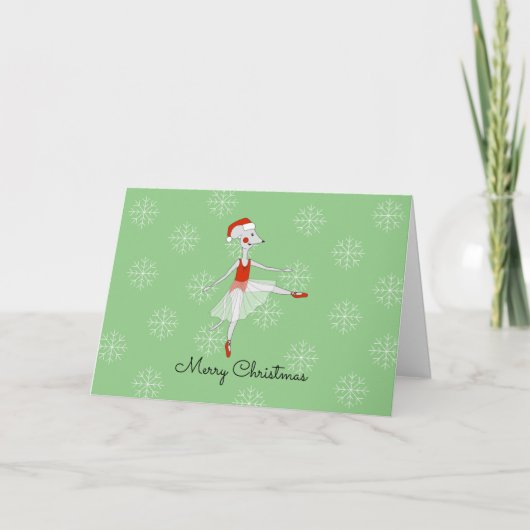 Ballerina Mouse Schneeflocken Weihnachten (Vorderseite)