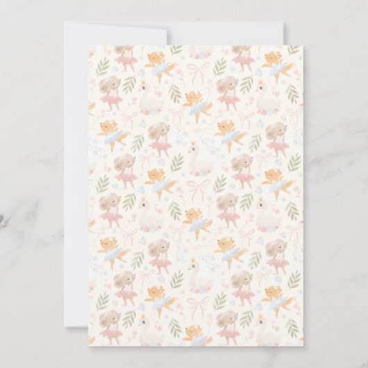 Ballerina Mouse Tutu Erregte Kinderdusche Einladung (Rückseite)