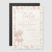 Ballerina Mouse Tutu Erregte Kinderdusche Magneteinladung (Vorne/Hinten)