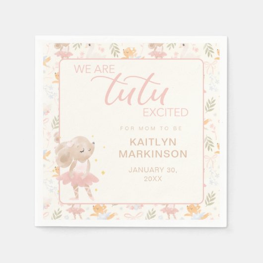 Ballerina Mouse Tutu Erregte Kinderdusche Serviette (Vorderseite)