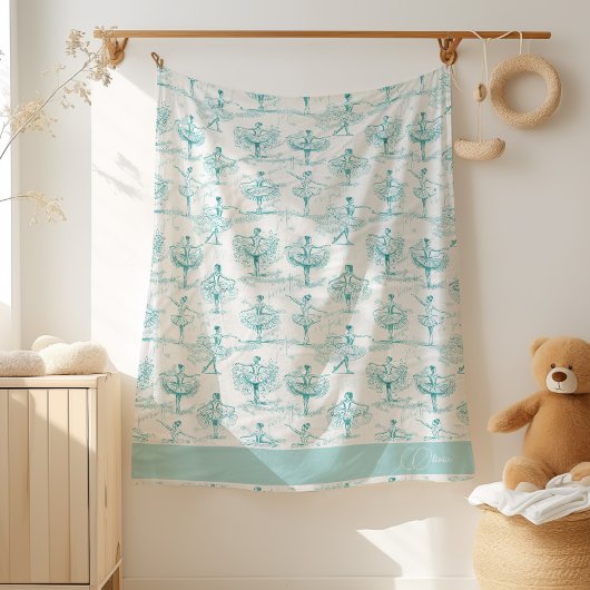 Ballerina Moves Muster Aquamarin ID738 Fleecedecke