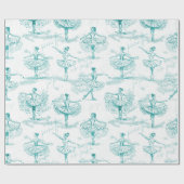 Ballerina Moves Muster Aquamarin ID738 Geschenkpapier (Flach)