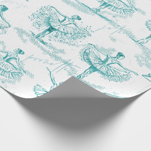 Ballerina Moves Muster Aquamarin ID738 Geschenkpapier (Ecke)