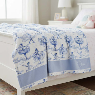 Ballerina Moves Muster Blue ID738 Fleecedecke