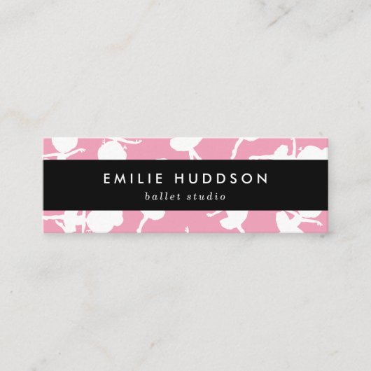Ballerina Muster, Ballettlehrer, Tanzstudio Mini Visitenkarte (Vorderseite)