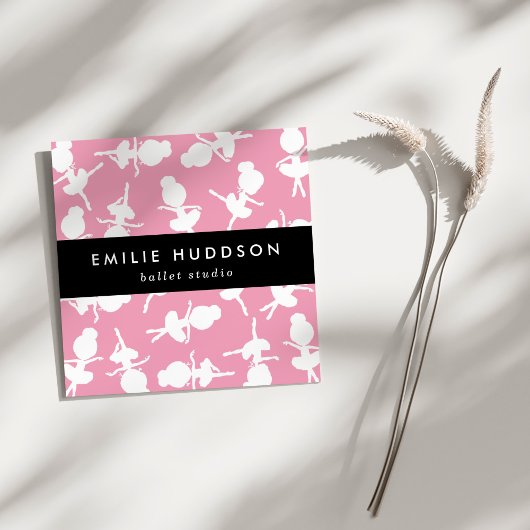 Ballerina Muster, Ballettlehrer, Tanzstudio Quadratische Visitenkarte