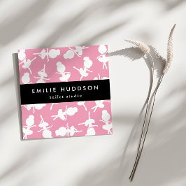 Ballerina Muster, Ballettlehrer, Tanzstudio Quadratische Visitenkarte