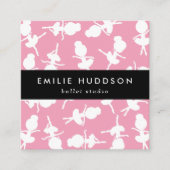 Ballerina Muster, Ballettlehrer, Tanzstudio Quadratische Visitenkarte (Vorderseite)