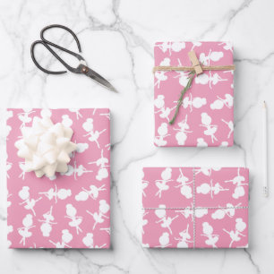 Ballerina Muster, Ballettmädchen, Balletttanz Geschenkpapier Set