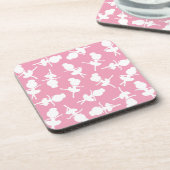 Ballerina Muster, Ballettmädchen, Balletttanz Getränkeuntersetzer (Linke Seite)