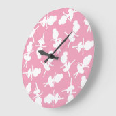 Ballerina Muster, Ballettmädchen, Balletttanz Große Wanduhr (Winkel)