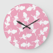 Ballerina Muster, Ballettmädchen, Balletttanz Große Wanduhr (Vorderseite)