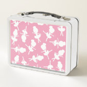 Ballerina Muster, Ballettmädchen, Balletttanz Metall Brotdose (Rückseite)