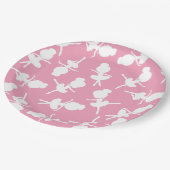 Ballerina Muster, Ballettmädchen, Balletttanz Pappteller (Schrägansicht)