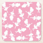 Ballerina Muster, Ballettmädchen, Balletttanz Rechteckiger Pappuntersetzer (Vorderseite)