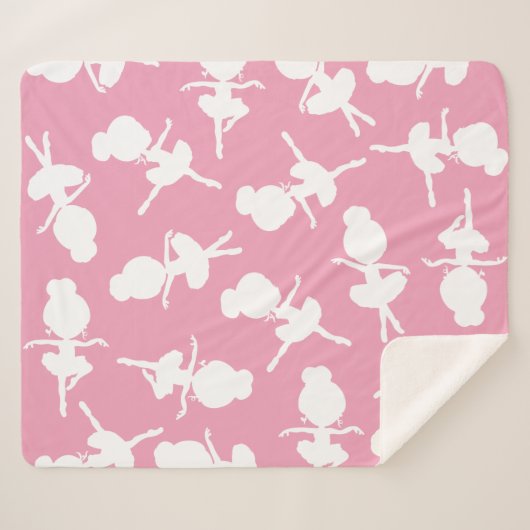 Ballerina Muster, Ballettmädchen, Balletttanz Sherpadecke (Vorderseite (Horizontal))