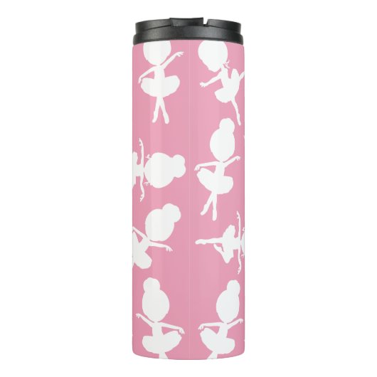Ballerina Muster, Ballettmädchen, Balletttanz Thermosbecher (Rückseite)