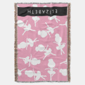 Ballerina Muster, Ballettmädchen, Tanz, Ihr Name Decke (Vorderseite Vertikal)