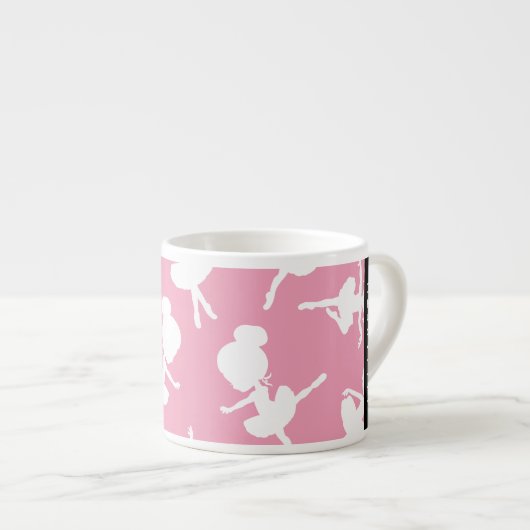 Ballerina Muster, Ballettmädchen, Tanz, Ihr Name Espressotasse (Vorderseite Rechts)