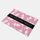 Ballerina Muster, Ballettmädchen, Tanz, Ihr Name Fußmatte (Schrägansicht)