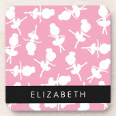 Ballerina Muster, Ballettmädchen, Tanz, Ihr Name Getränkeuntersetzer (Vorderseite)