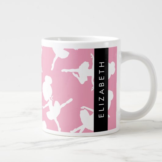 Ballerina Muster, Ballettmädchen, Tanz, Ihr Name Jumbo-Tasse (Rechts)