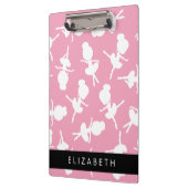 Ballerina Muster, Ballettmädchen, Tanz, Ihr Name Klemmbrett (Links)