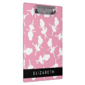 Ballerina Muster, Ballettmädchen, Tanz, Ihr Name Klemmbrett (Rechts)