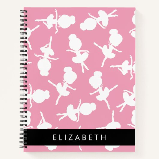 Ballerina Muster, Ballettmädchen, Tanz, Ihr Name Notizblock (Vorderseite)