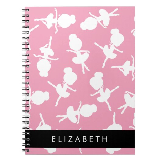 Ballerina Muster, Ballettmädchen, Tanz, Ihr Name Notizblock (Vorderseite)