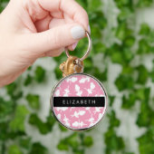 Ballerina Muster, Ballettmädchen, Tanz, Ihr Name Schlüsselanhänger (Hand)