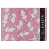 Ballerina Muster, Ballettmädchen, Tanz, Ihr Name Schneidebrett (Vorderseite)