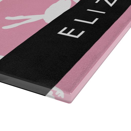 Ballerina Muster, Ballettmädchen, Tanz, Ihr Name Schneidebrett (Ecke)