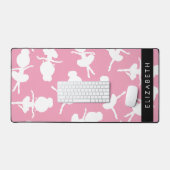 Ballerina Muster, Ballettmädchen, Tanz, Ihr Name Schreibtischunterlage (Tastatur & Maus)