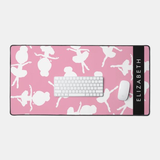 Ballerina Muster, Ballettmädchen, Tanz, Ihr Name Schreibtischunterlage (Tastatur & Maus)