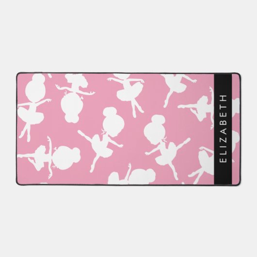 Ballerina Muster, Ballettmädchen, Tanz, Ihr Name Schreibtischunterlage (Vorderseite)