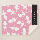 Ballerina Muster, Ballettmädchen, Tanz, Ihr Name Sherpadecke (Vorderseite (Horizontal))