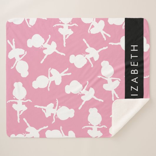 Ballerina Muster, Ballettmädchen, Tanz, Ihr Name Sherpadecke (Vorderseite (Horizontal))