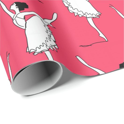 Ballerina-Muster Geschenkpapier (Rolleneckpunkt)