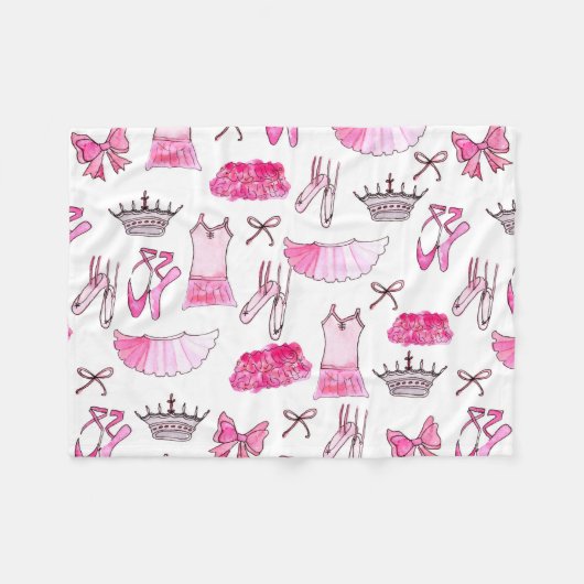 Ballerina Muster in Wasserfarbe Fleecedecke (Vorderseite (Horizontal))