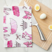 Ballerina Muster in Wasserfarbe Geschirrtuch (Viertel Falte)