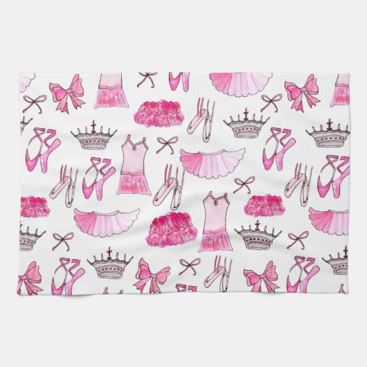 Ballerina Muster in Wasserfarbe Geschirrtuch (Horizontal)