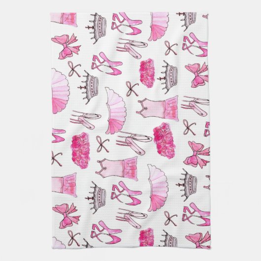 Ballerina Muster in Wasserfarbe Geschirrtuch (Vertikal)