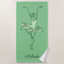 Ballerina-Name- u. -farbbadetuch Strandtuch