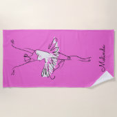 Ballerina-Name- u. -farbbadetuch Strandtuch (Vorderseite)
