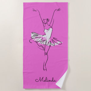 Ballerina-Name- u. -farbbadetuch Strandtuch