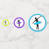 Ballerina Neon Ballet Tänzerin Silhouette Konfetti (Vorderseiten)