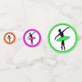 Ballerina Neon Ballet Tänzerin Silhouette Konfetti (Rückseiten)